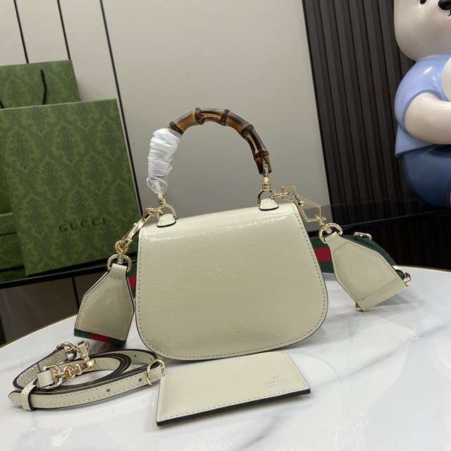 gucci專櫃新款原廠皮手袋 古馳GucciBamboo1947系列迷你竹節手提包 jcp2164